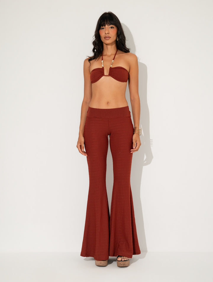 Calça Flare Siena em Trama texturizada
