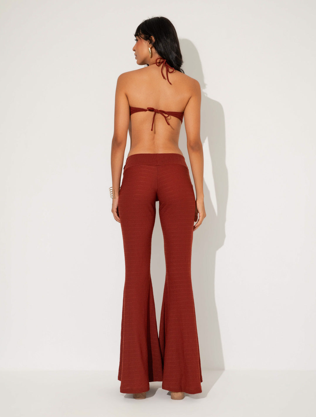 Calça Flare Siena em Trama texturizada