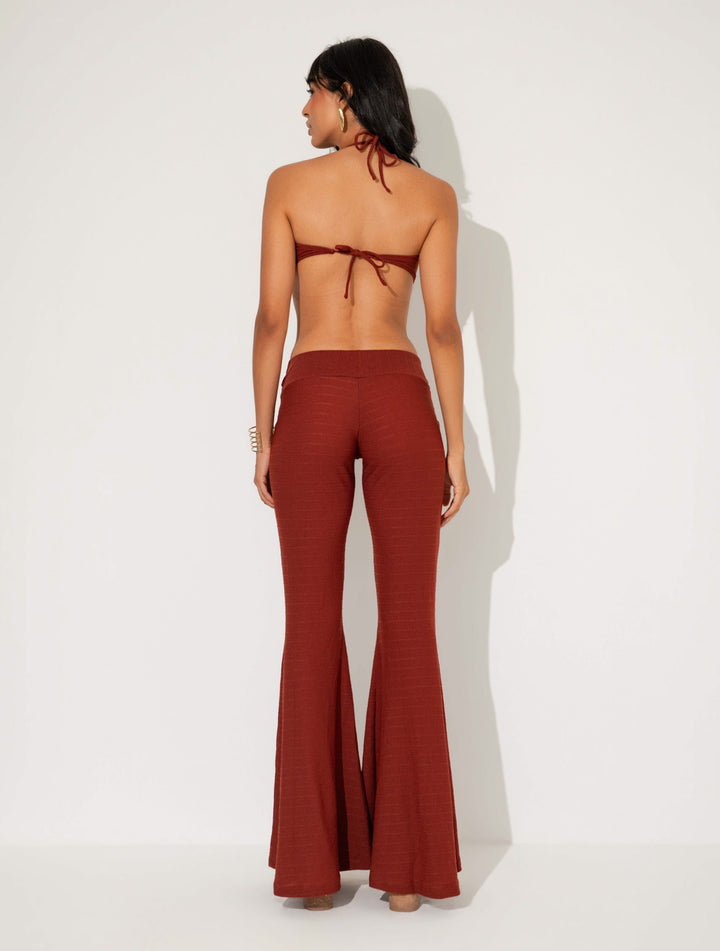 Calça Flare Siena em Trama texturizada