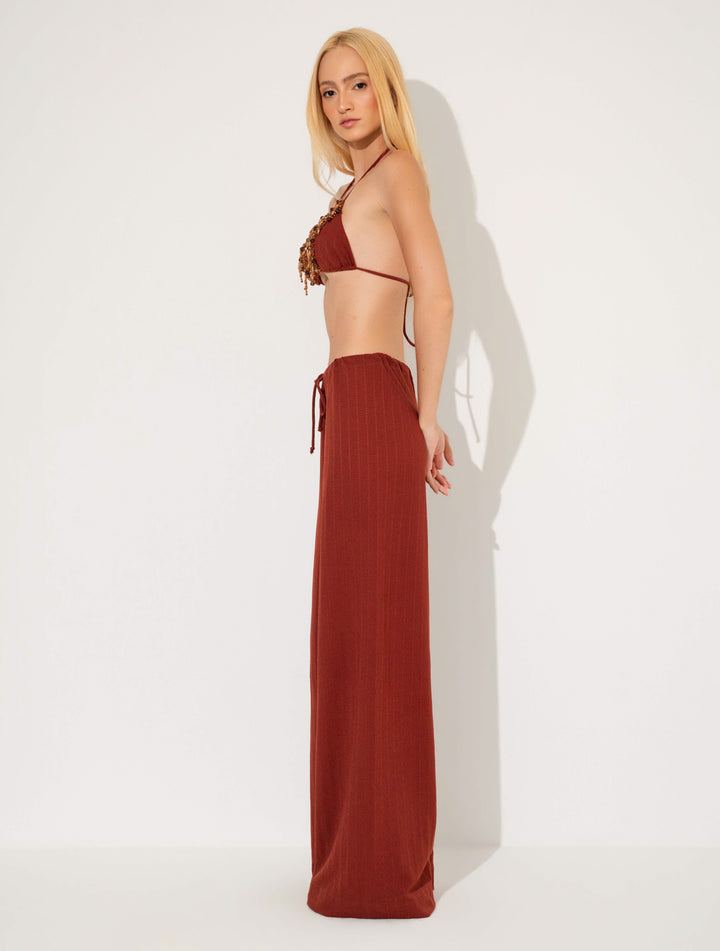 Calça Pantalona Feminina Orla Jambo com Amarração