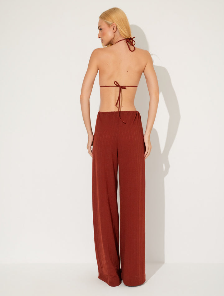 Calça Pantalona Feminina Orla Jambo com Amarração