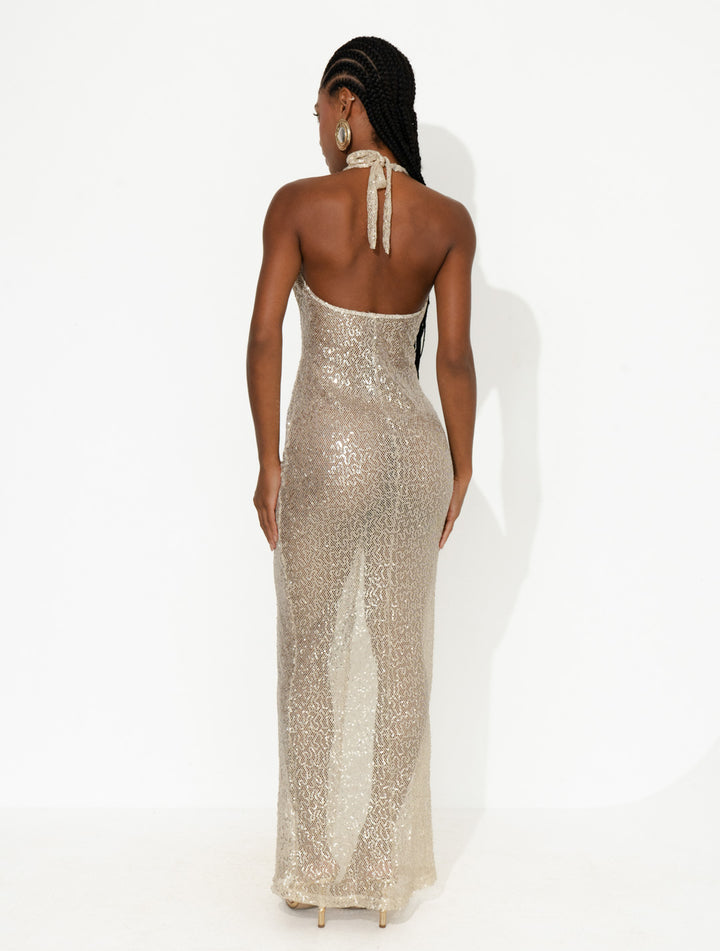 Vestido Di Mare Tela Paete Golden