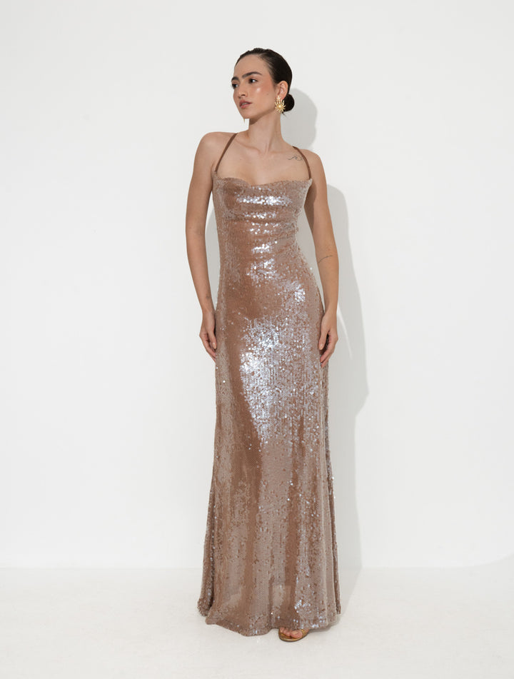 Vestido Decote Drapeado Chococream