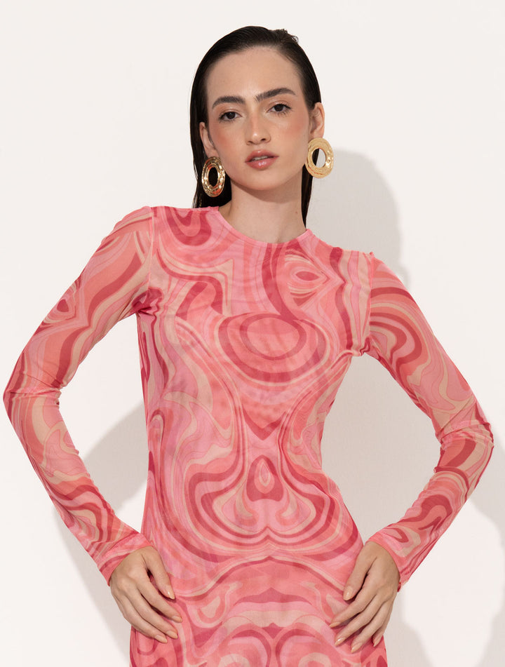 Vestido Jacarandá Tule Wave