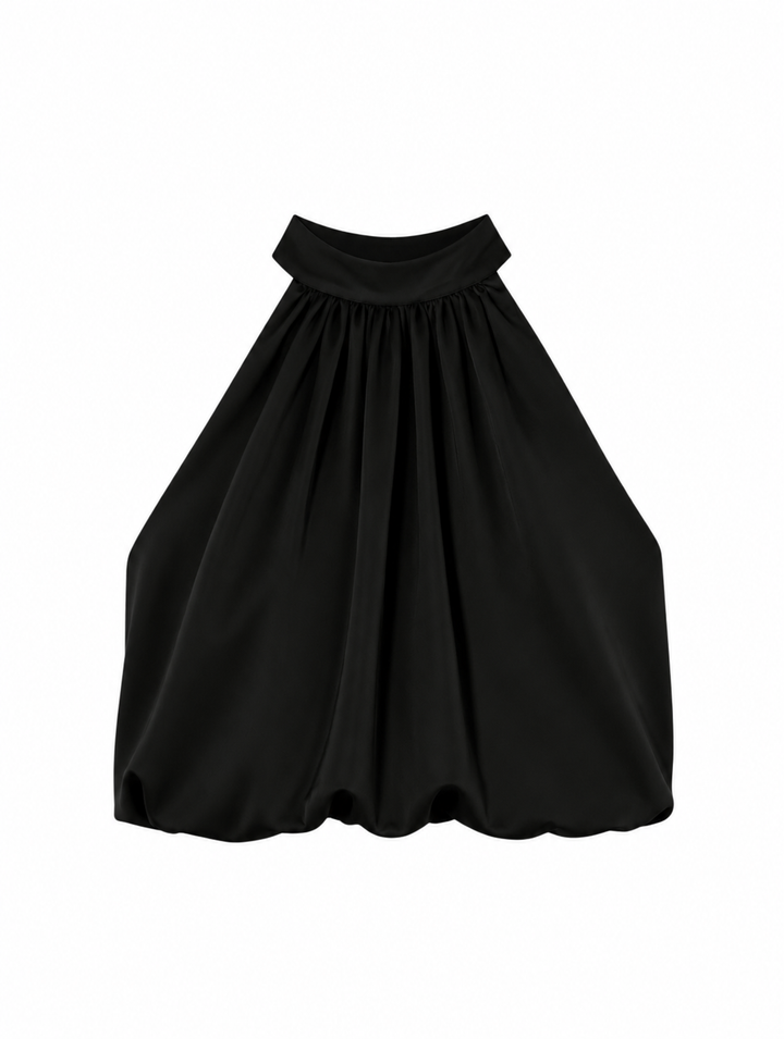 Blusa frente única Preto em Jersey