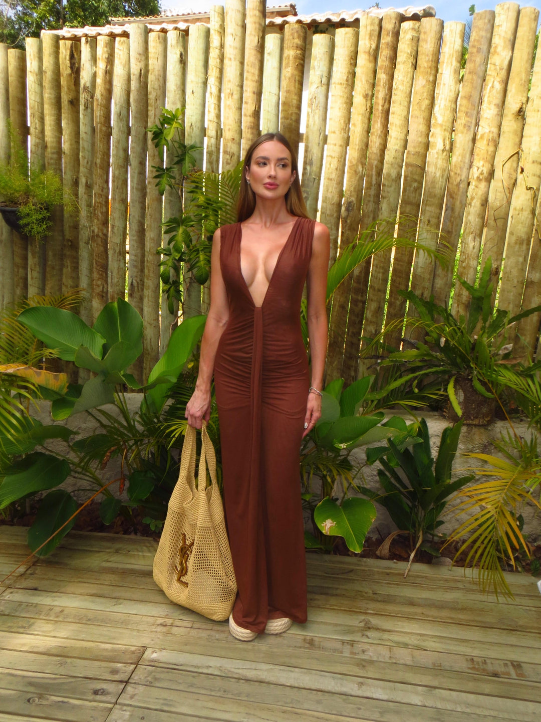 Vestido Enseada Marrom