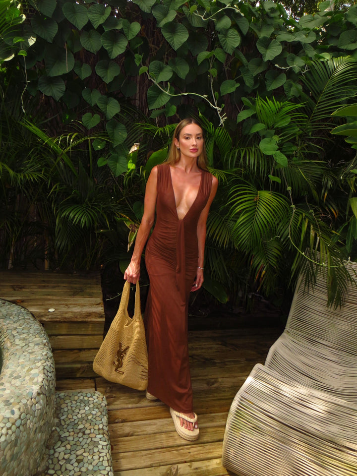 Vestido Enseada Marrom