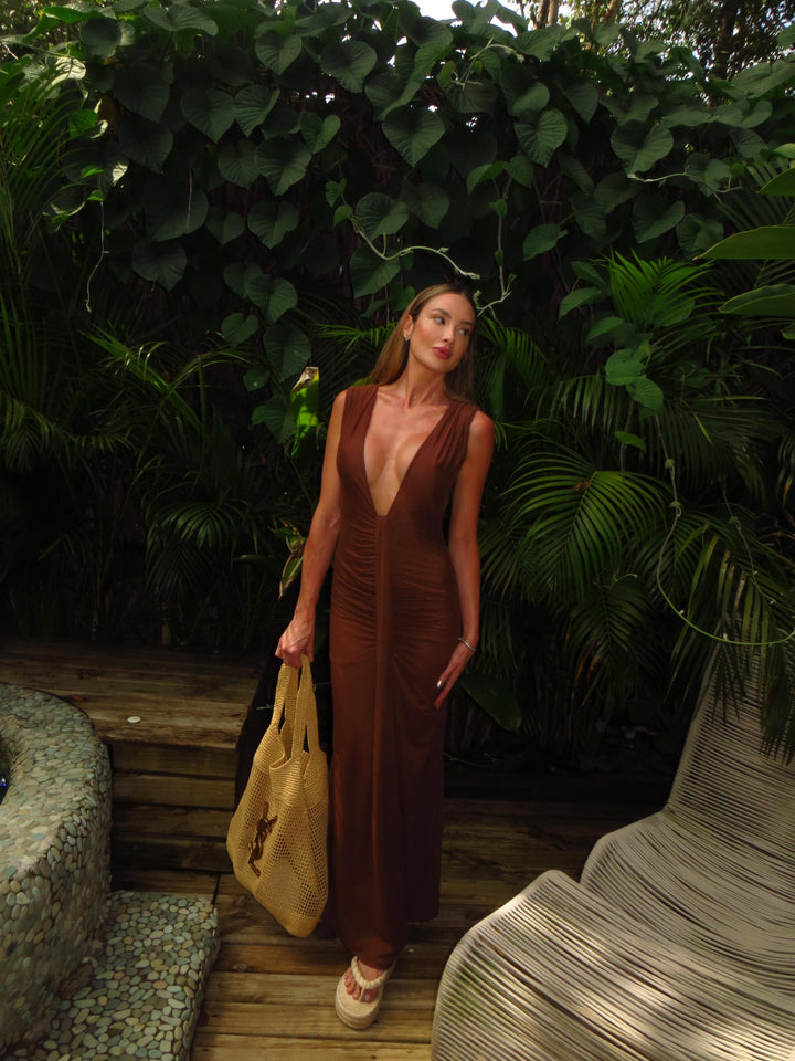 Vestido Enseada Marrom