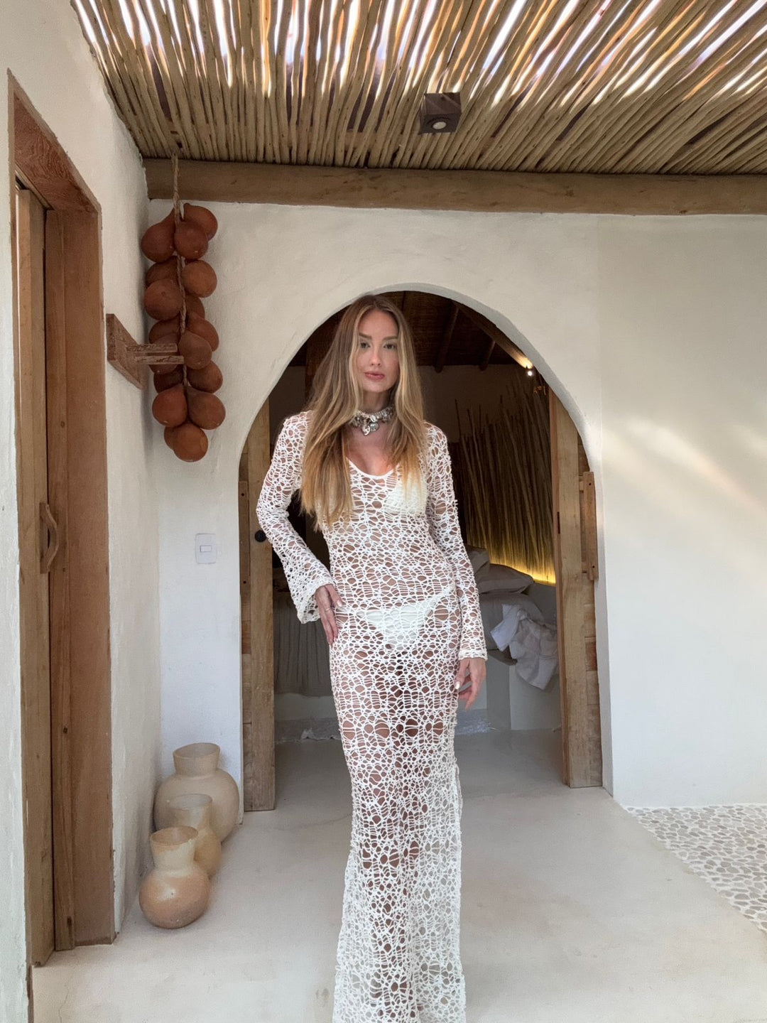 Vestido Tela Off White